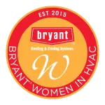 Red and yellow Bryant Women in HVAC logo.